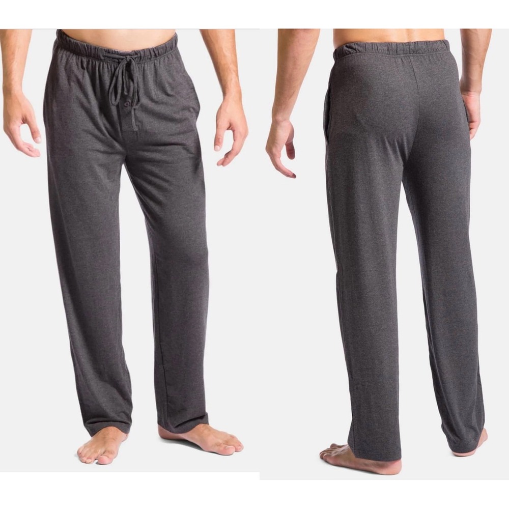 Men's Fishers Finery Large Bamboo Organic Cotton Blend Pajama Pants Charcoal